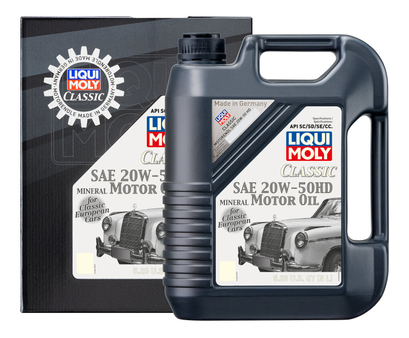 LIQUI MOLY Classic Motor Oil 20W50 HD - 5L - European Classic Engines 1940s-1960s - OneFastShop