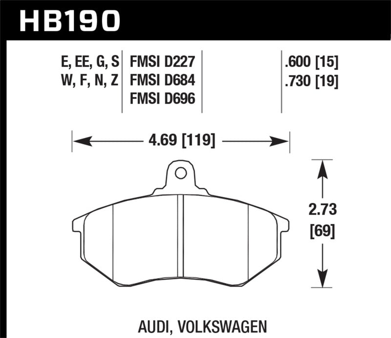 Hawk Brake Pads HPS Front Race Fit Audi 5000S Turbo - OneFastShop