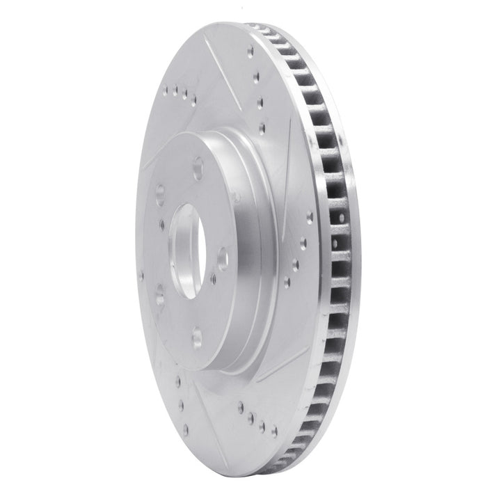 R1 06-20 Lexus ES350 Front Right Drilled and Slotted Silver Brake Rotor