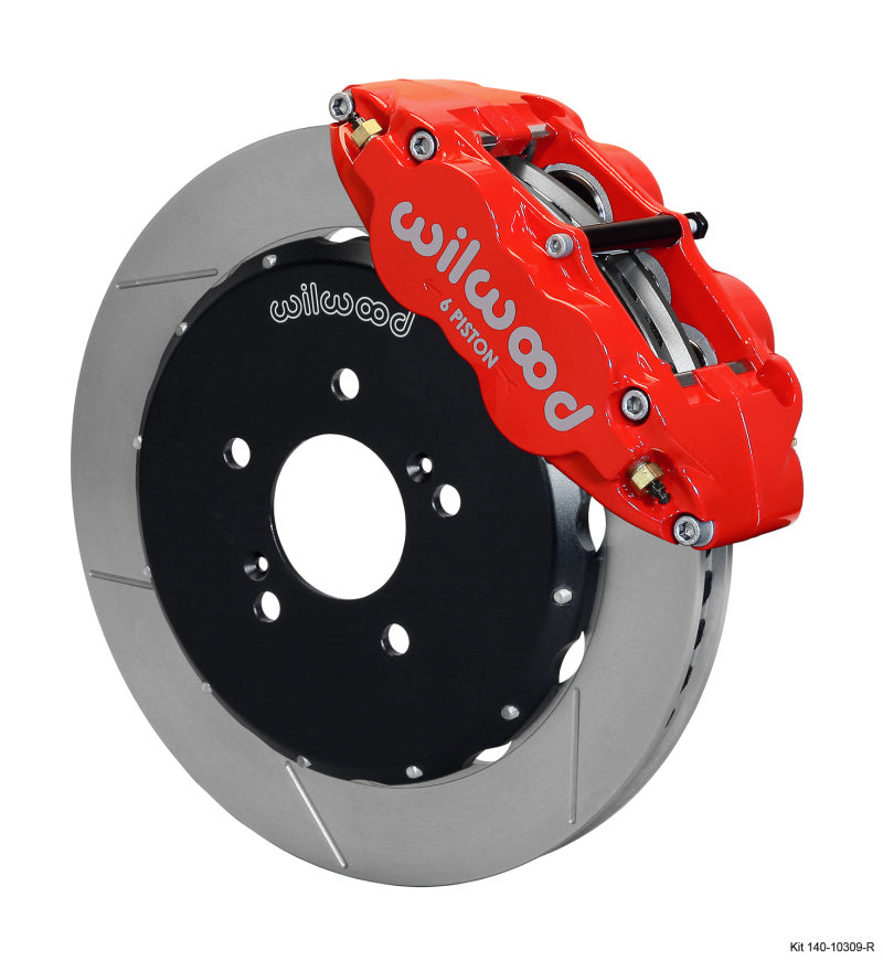 Wilwood Narrow Superlite 6R Slotted Front Big Brake Kit - Honda S2000 2000-2009 - Red