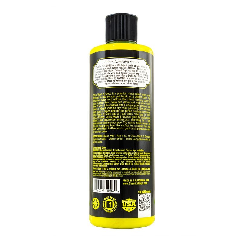 Chemical Guys Citrus Wash & Gloss Concentrated Car Wash - 16oz - 6 Pack