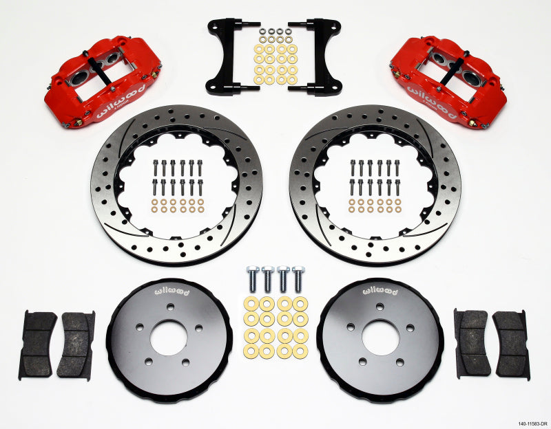 Wilwood Narrow Superlite 6R Front Hat Kit 13.06in Drill Red Nissan 370Z/G37 (2007-2012) - OneFastShop