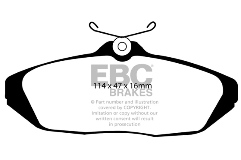 EBC Redstuff Rear Brake Pads - Lincoln Mark VIII, Dodge Viper, Ford Thunderbird 1993-2002