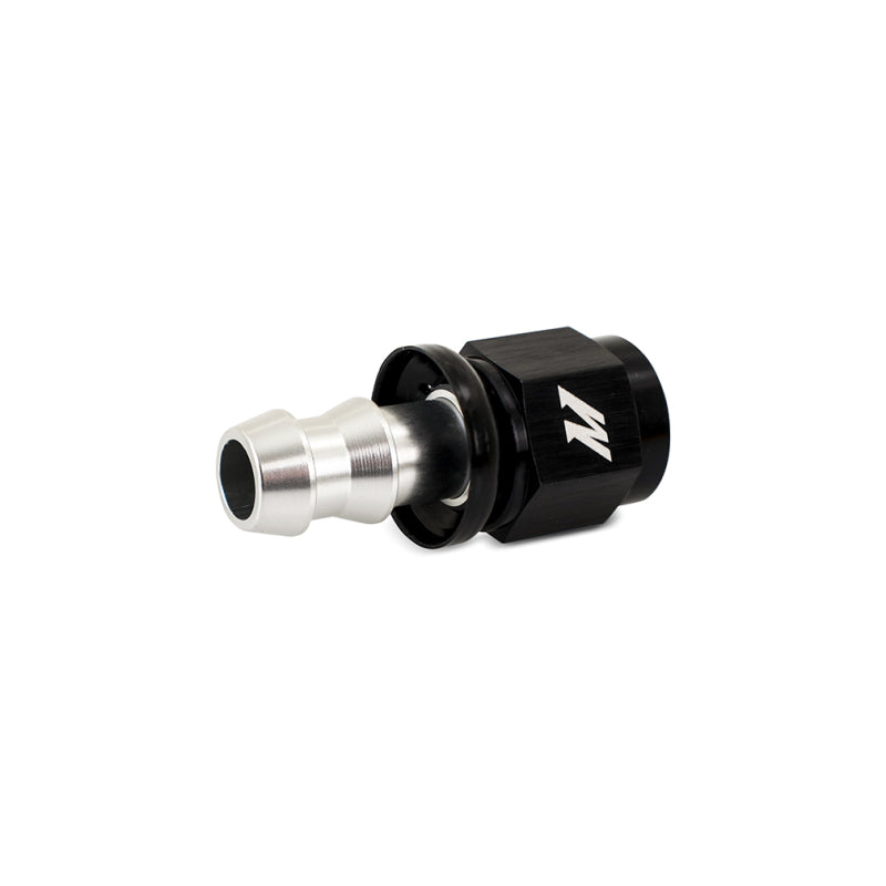 Mishimoto 6AN Straight Push Lock Fitting Silver Black - OneFastShop