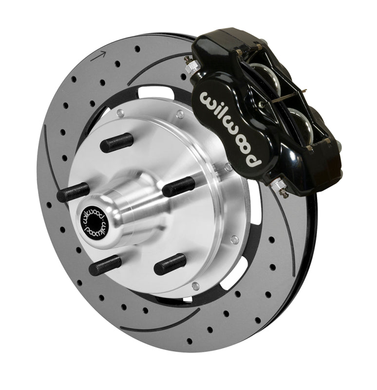 Wilwood Forged Dynalite Drilled & Slotted Front Big Brake Kit - Ford Mustang II / Pinto 1975-1980 - Black