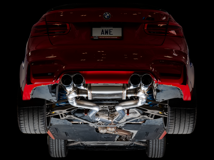 AWE Tuning BMW F8X M3/M4 SwitchPath Catback Exhaust - Diamond Black Tips.