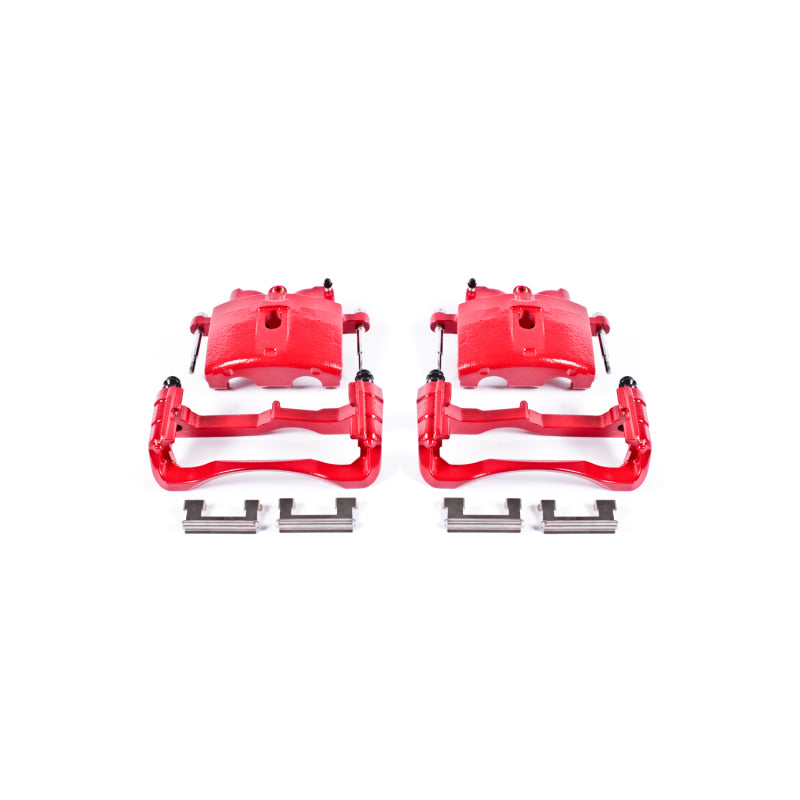 PowerStop Front Red Calipers with Brackets - Pair for 00-04 Cadillac DeVille