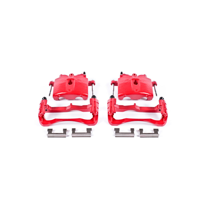 PowerStop Front Red Calipers with Brackets - Pair for 00-04 Cadillac DeVille