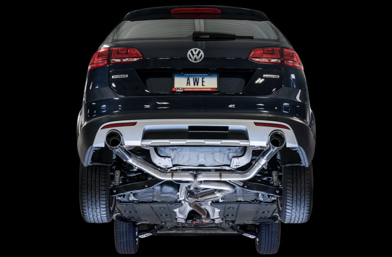 AWE Tuning Track Edition Exhaust with Polished Silver Tips for VW MK7 Golf Alltrack/Sportwagen 4Motion - OneFastShop