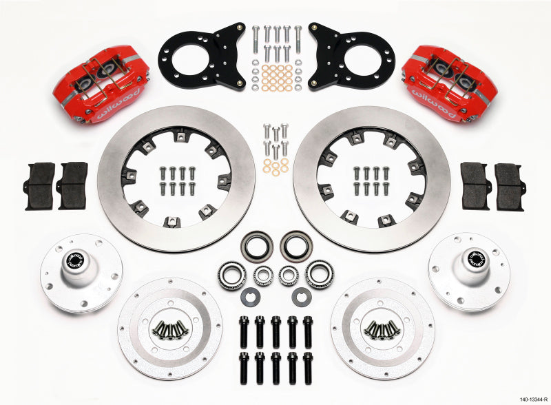 Wilwood Dynapro Dust-Boot Front Kit 12.19in Red for 1965-1969 Mustang Disc & Drum Spindle - OneFastShop