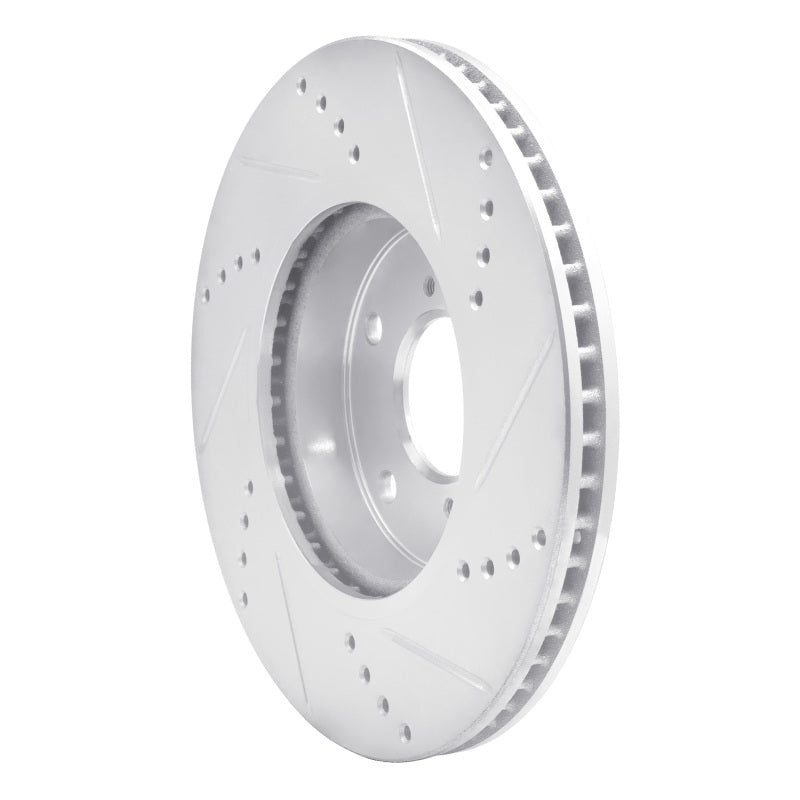R1 Concepts E-Line Silver Front Left Drilled & Slotted Brake Rotor - Honda Civic 2016-2026, image 3