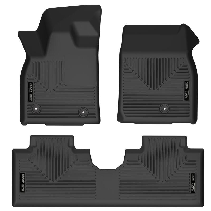 Husky Liners Weatherbeater Front & 2nd Seat Floor Liners - Black for 2021-2024 Ford Mustang Mach-E - OneFastShop