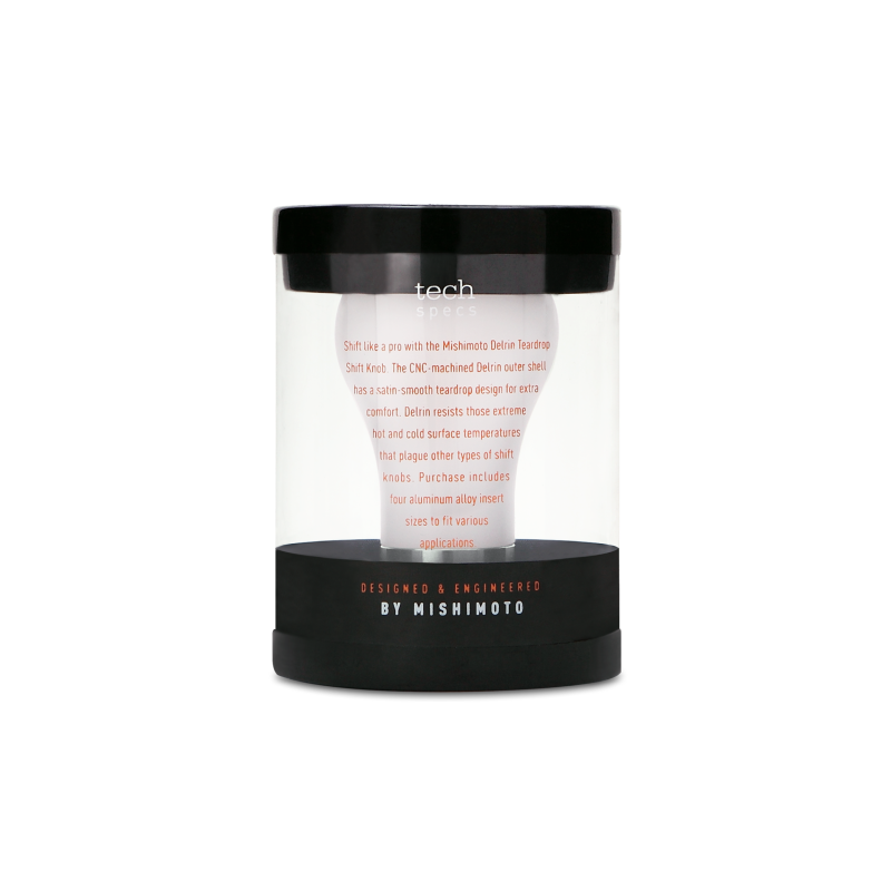 Mishimoto Teardrop Shift Knob with Stainless Steel Core - White - OneFastShop