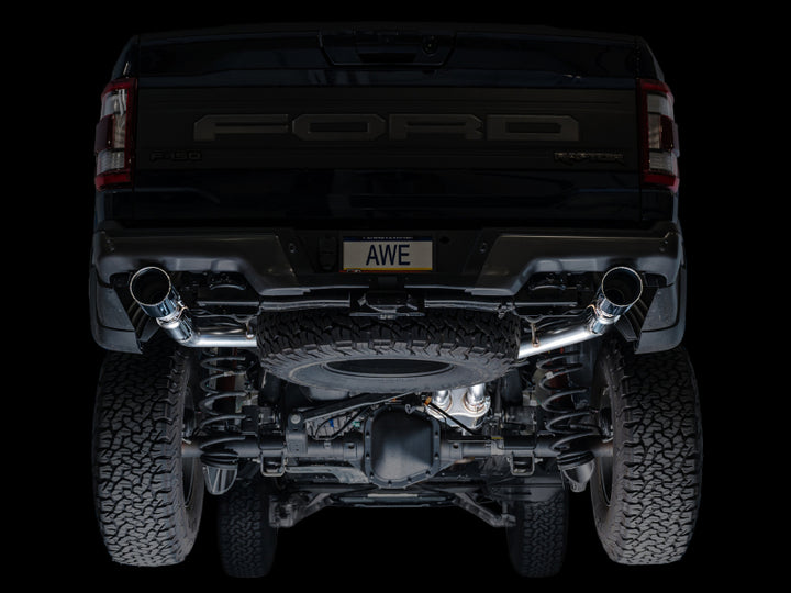 AWE Tuning Exhaust System - Gen 3 Raptor SwitchPath - Chrome Silver Tips (2021-2024 Ford F-150 Raptor) - OneFastShop