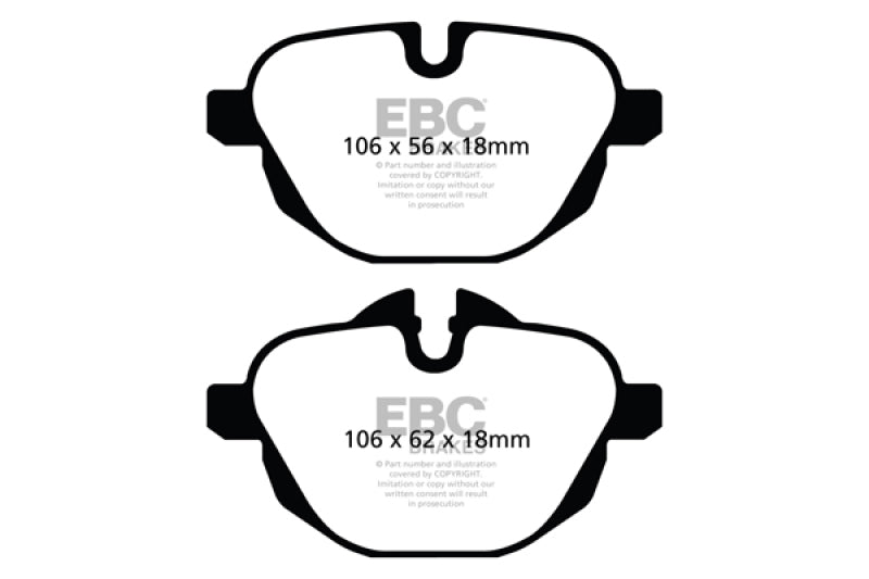 EBC Yellowstuff Rear Brake Pads for 2014-2020 BMW i8 1.5 Turbo/Electric - OneFastShop
