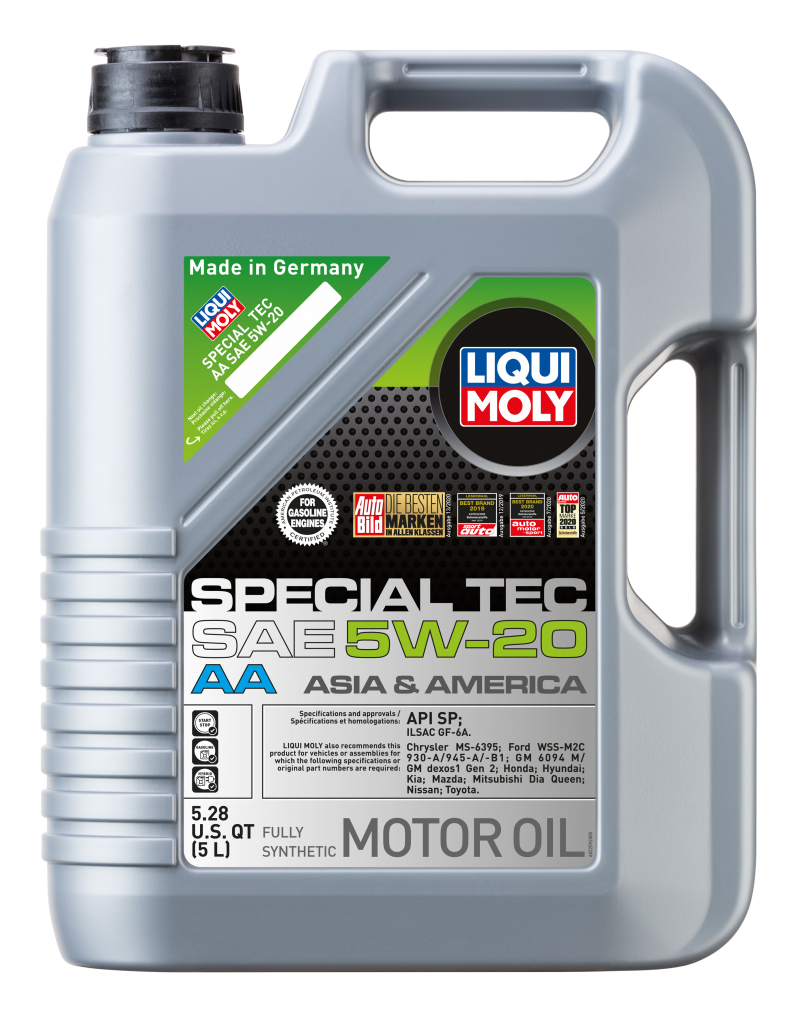 LIQUI MOLY 5L Special Tec AA Motor Oil SAE 5W20 - Fully Synthetic Low Viscosity for Asian and American Engines - OneFastShop