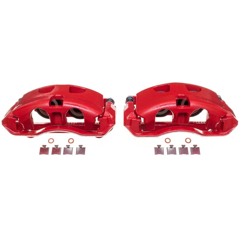 PowerStop Front Red Calipers with Brackets Pair for 2012-2019 Ford F-150 - OneFastShop