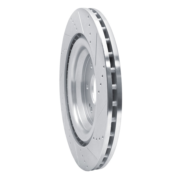R1 14-20 Cadillac Escalade ESV Front Left Drilled & Slotted Silver Brake Rotor