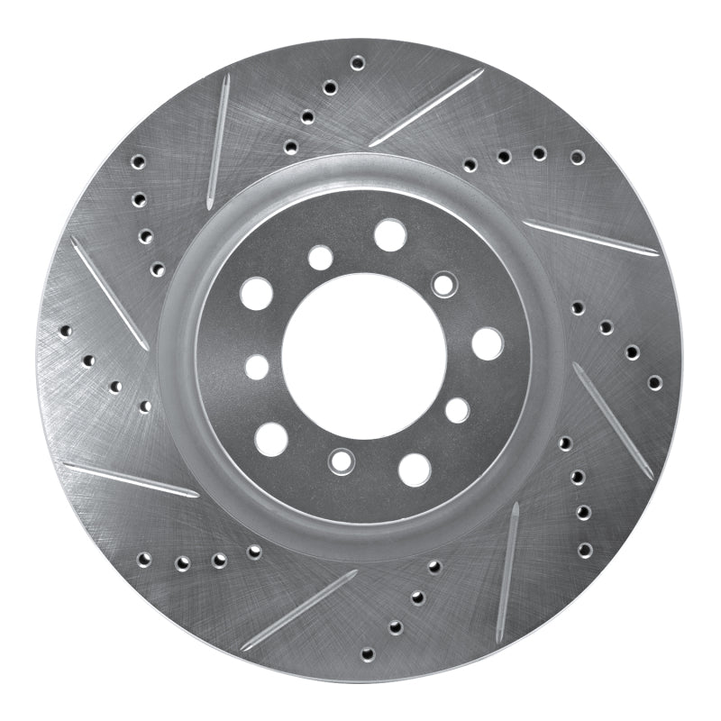 R1 Concepts eLine Front Right Drilled & Slotted Brake Rotor - BMW M3 (E46) 2001-2006 - Silver