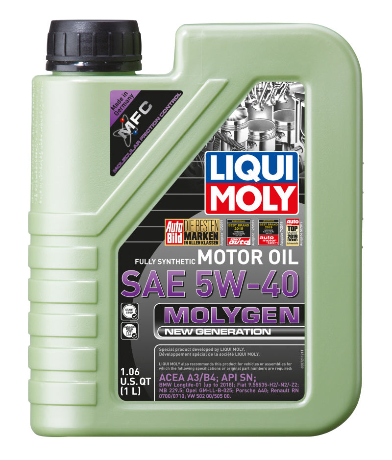 LIQUI MOLY 1L Molygen New Generation Motor Oil SAE 5W40 Fully Synthetic Engine Oil for Audi 100 1992-1994 and Audi 90 1993-1995