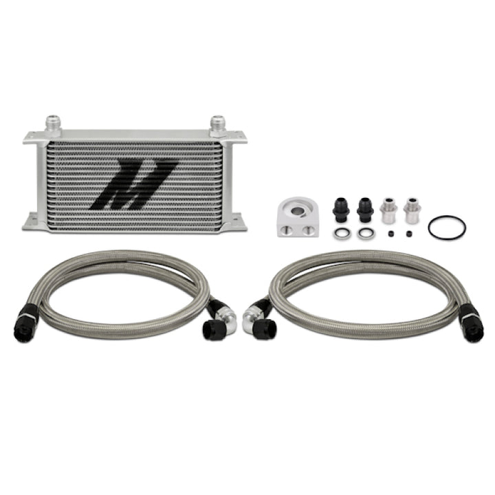 Mishimoto Universal 19 Row Oil Cooler Kit with Braided Lines - Ford Mustang GT/GT Premium/Bullitt/Mach 1 (2018-2021, 2019-2020, 2021) - OneFastShop