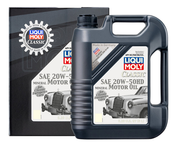 LIQUI MOLY Classic Motor Oil 20W50 HD - 5L - European Classic Engines 1940s-1960s - OneFastShop