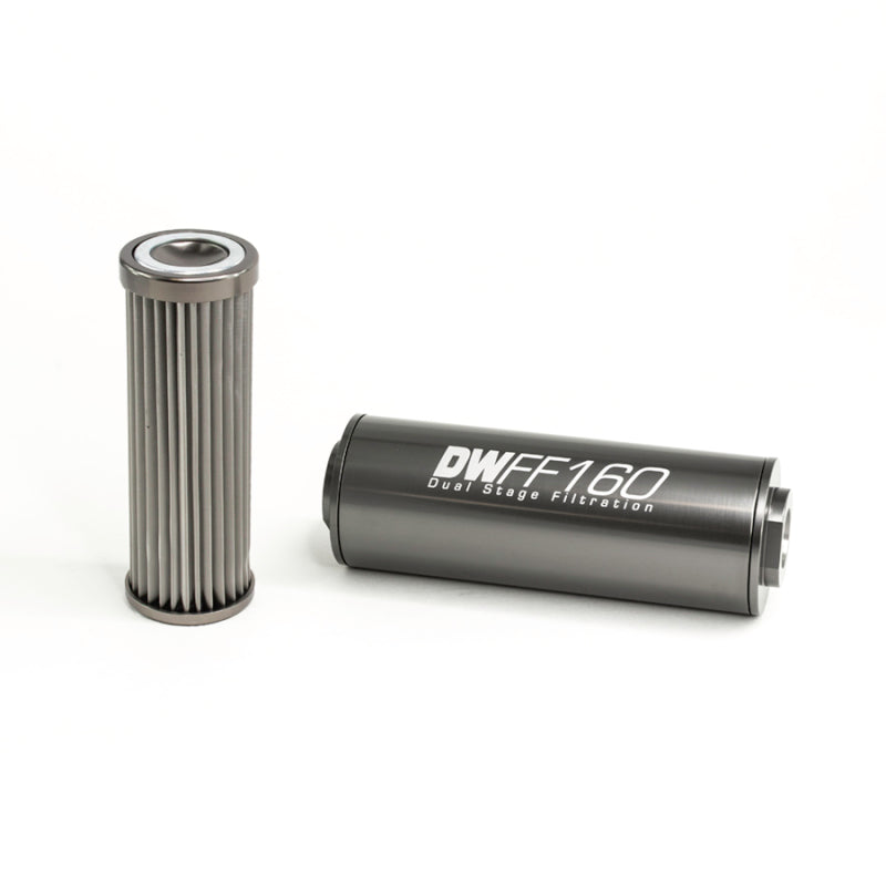 DeatschWerks Stainless Steel 10AN 10 Micron Universal Inline Fuel Filter Housing Kit (160mm) - 8-03-160-010K, image 3