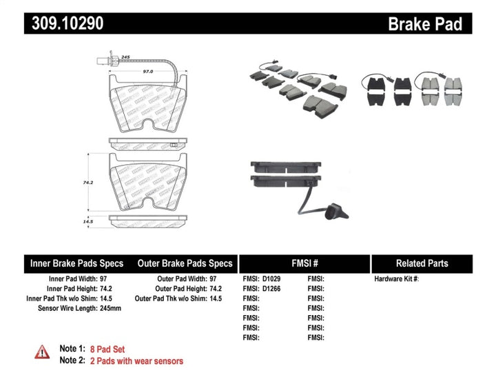 StopTech Performance Brake Pads with Para-Aramid Composites - High MOT - 2008-2012, 2014-20 - OneFastShop