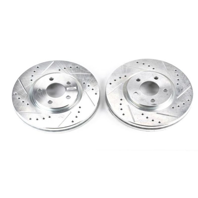 PowerStop Front Evolution Drilled and Slotted Brake Rotors Pair for 03-09 Chrysler PT Cruiser