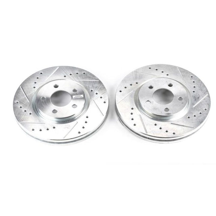 PowerStop Front Evolution Drilled and Slotted Brake Rotors Pair for 03-09 Chrysler PT Cruiser