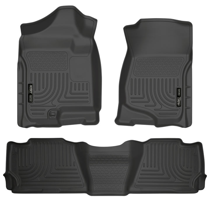 Husky Liners WeatherBeater Black Front & 2nd Seat Floor Liners for 07-14 GM Escalade/Suburban/Yukon - OneFastShop