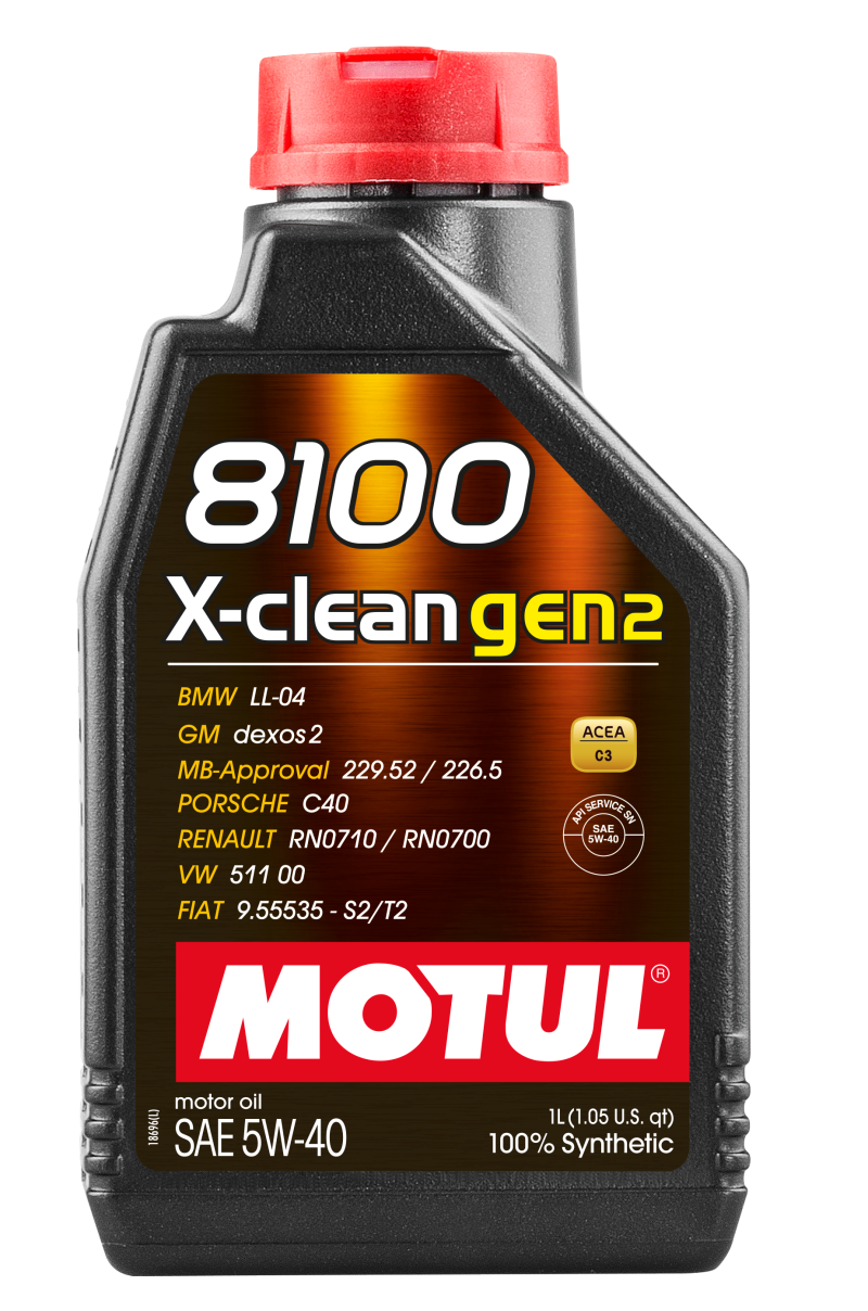 Motul 1L Synthetic Engine Oil 8100 X-Clean Gen 2 5W40 - High Performance Oil