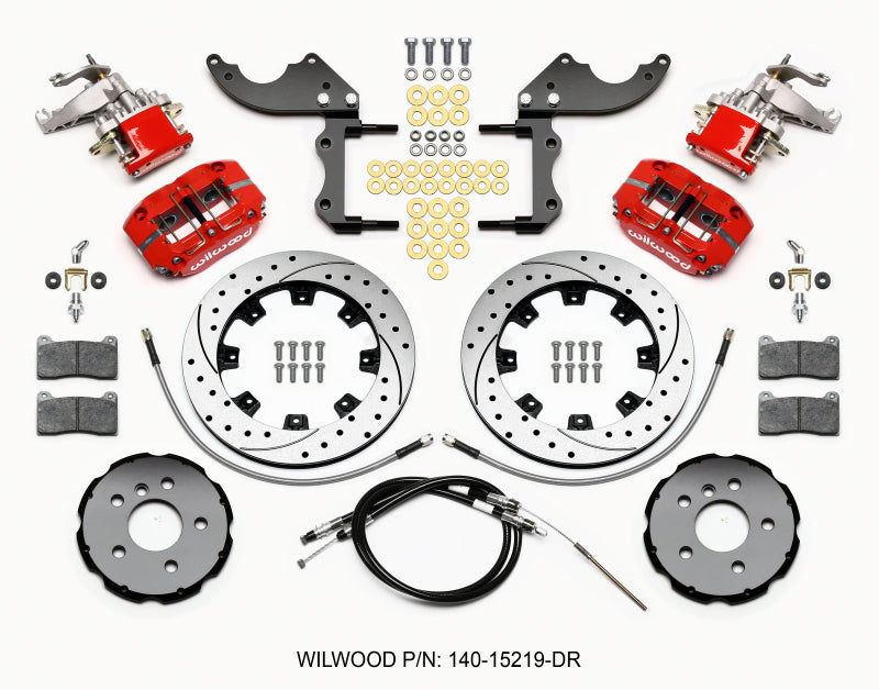 Wilwood Dynapro Radial4 / MC4 Rear Kit 12.19 Drilled Red 2014-2015 Mini Cooper w/Lines & Cables - OneFastShop