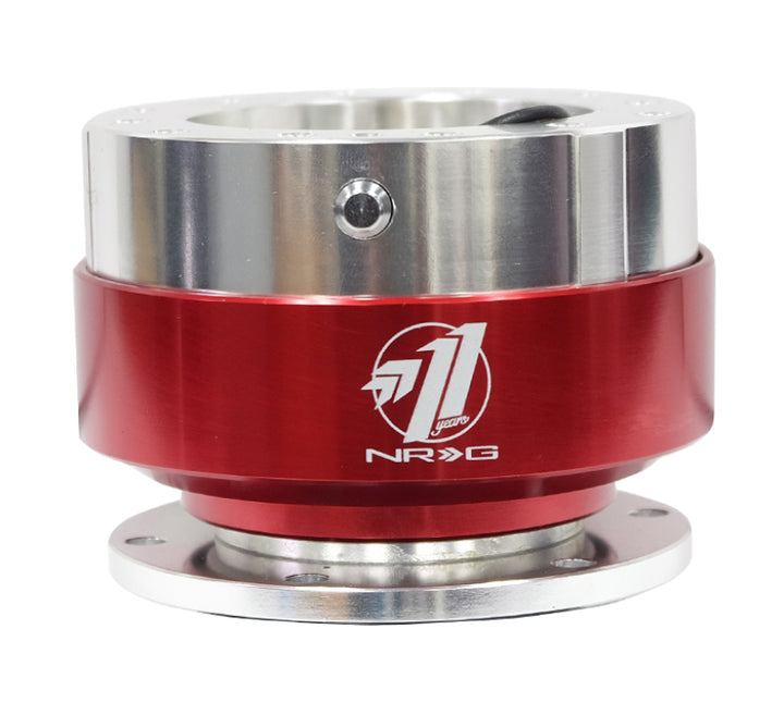 NRG Quick Release Silver Body Red Chrome Ring - Vehicle Compatible - OneFastShop