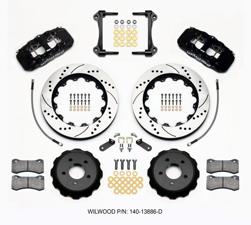 Wilwood AERO6 Drilled 14.00in Front Big Brake Kit - Ford Mustang 2015-2023 with Lines