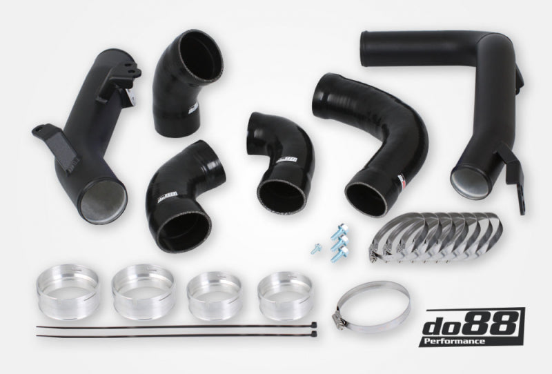 do88 T6/T8 Hybrid Pressure Pipe Kit for OEM Intercooler - Volvo SPA 2016-2026 - Black Hoses