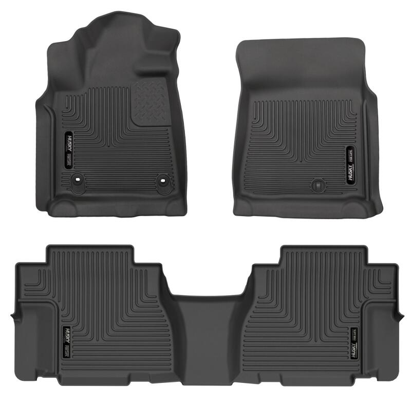 Husky Liners Weatherbeater Front & 2nd Seat Floor Liners Black for 08-22 Toyota Sequoia - OneFastShop