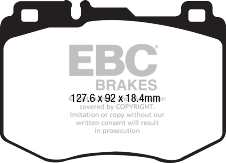 EBC Yellowstuff Front Brake Pads for 15-16 Mercedes-Benz C400 3.0 Twin Turbo 4-Matic - OneFastShop