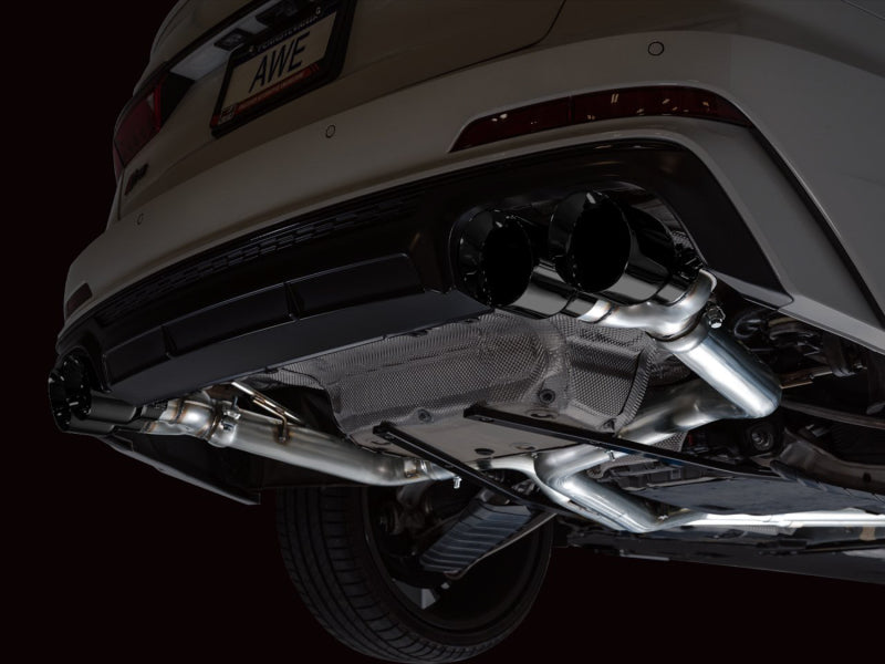 AWE Tuning Track Edition Exhaust - Audi C8 S6/S7 2.9T V6 AWD - Diamond Black Tips