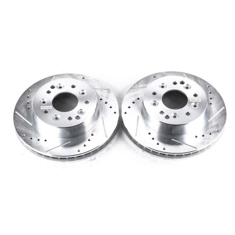 PowerStop Rear Evolution Drilled & Slotted Rotors - Pair for Chevy Corvette 63-82 - OneFastShop