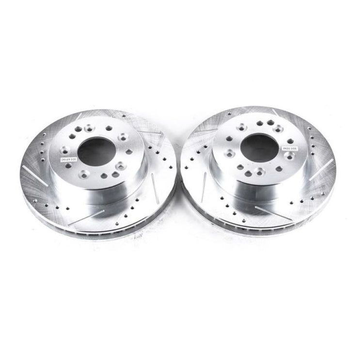 PowerStop Rear Evolution Drilled & Slotted Rotors - Pair for Chevy Corvette 63-82 - OneFastShop