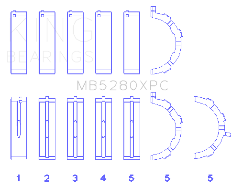 King Engine Bearings Performance Coated Main Bearing Set Size STD for Ford 4.6L/5.4L V8 SOHC - OneFastShop