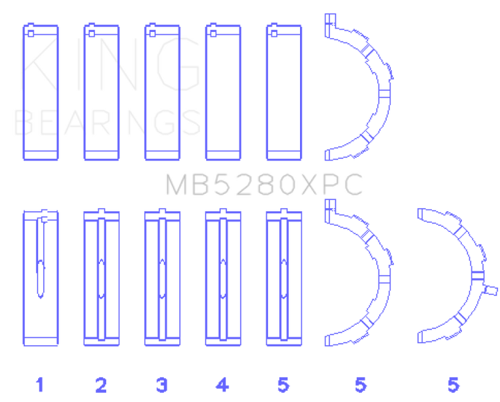 King Engine Bearings Performance Coated Main Bearing Set Size STD for Ford 4.6L/5.4L V8 SOHC - OneFastShop