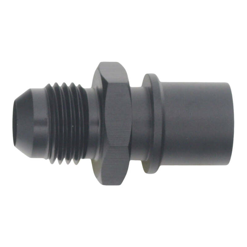 DeatschWerks 6AN Male Flare to Toyota Module Quick Connect Adapter - Anodized Matte Black