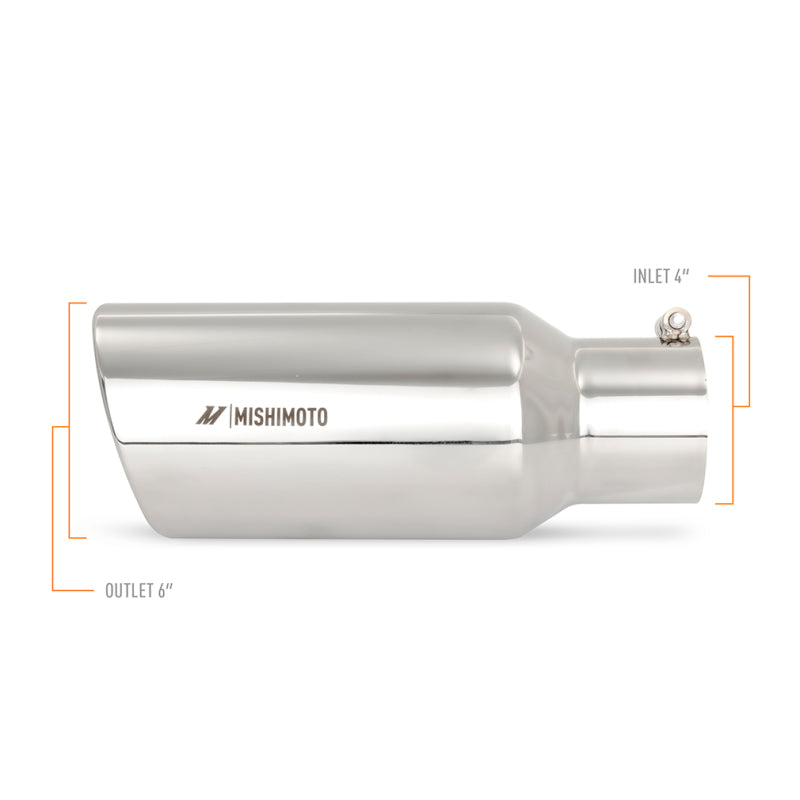 Universal Steel Muffler Tip 4in Inlet 6in Outlet Polished
