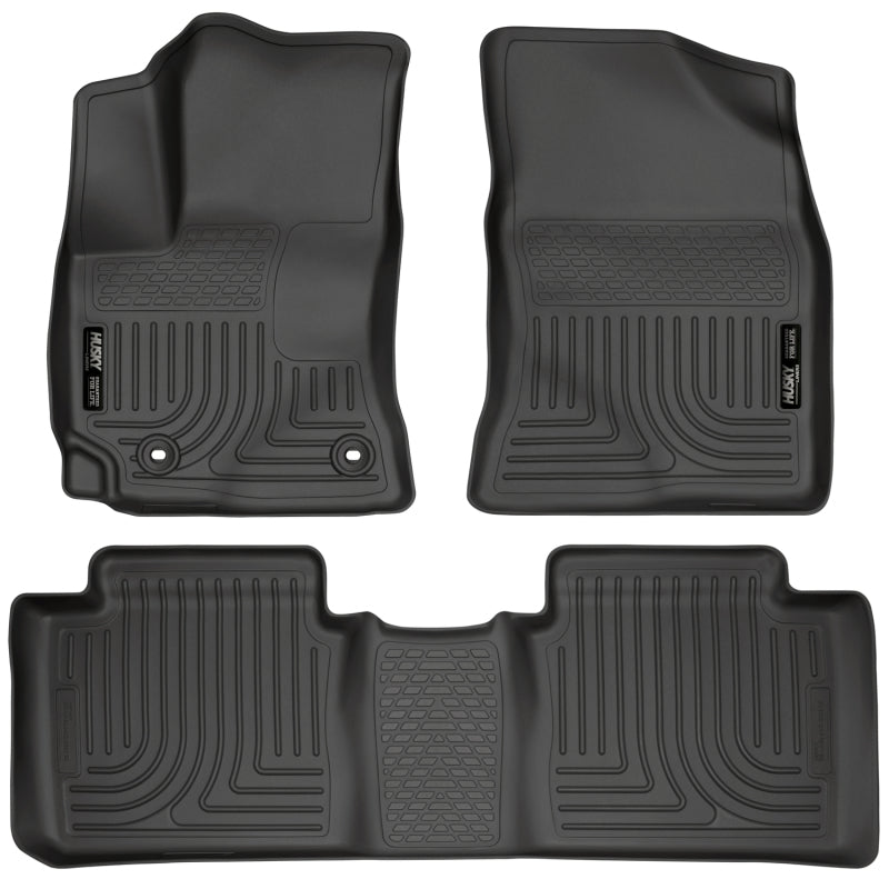 Husky Liners WeatherBeater Front & 2nd Seat Floor Liners - Toyota Corolla (2014-2019) - Black