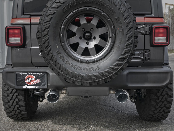 aFe Rebel Series Axle-Back Exhaust 2.5in 409 SS Black Tips - 2018+ Jeep Wrangler (JL) V6 3.6L