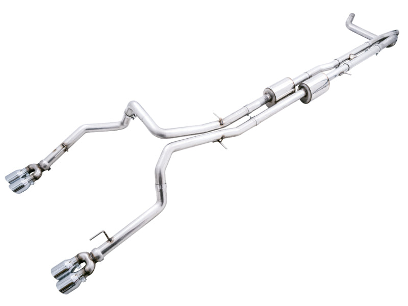 AWE Tuning 0FG Catback Exhaust System - 4th Gen GM 1500 6.2L - Quad Chrome Tips - OneFastShop