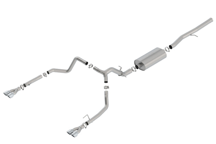 Borla Catback Exhaust for 19 Chevrolet Silverado/GMC Sierra 1500 6.2L - SS Touring with Square Chrome Tips - OneFastShop