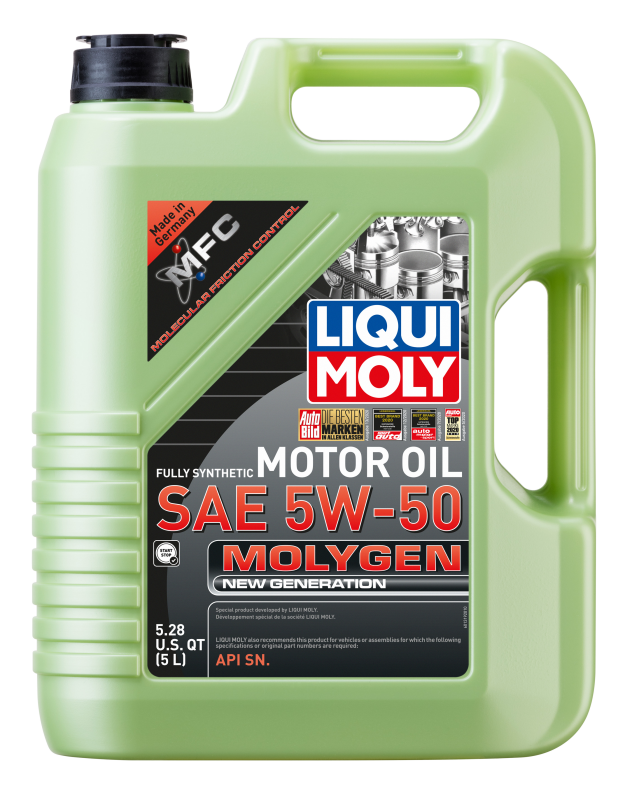 LIQUI MOLY Molygen Motor Oil 5L SAE 5W50 - Ford Focus, Mustang, Lexus, Lotus, Volkswagen - OneFastShop